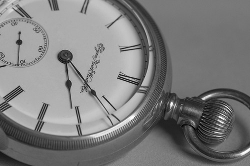Flat thick glass pocket watch - flat,